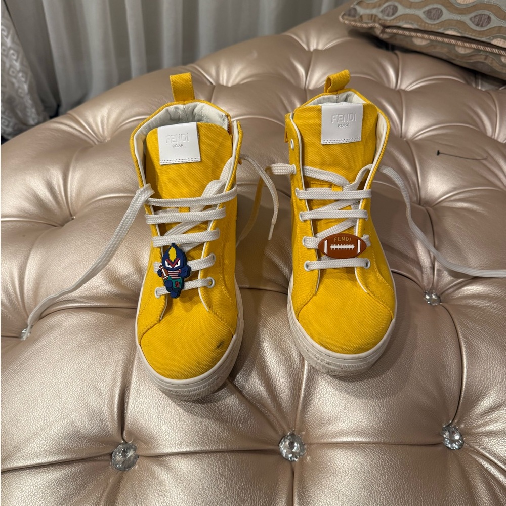 Fendi Yellow and White Interior Sneaker